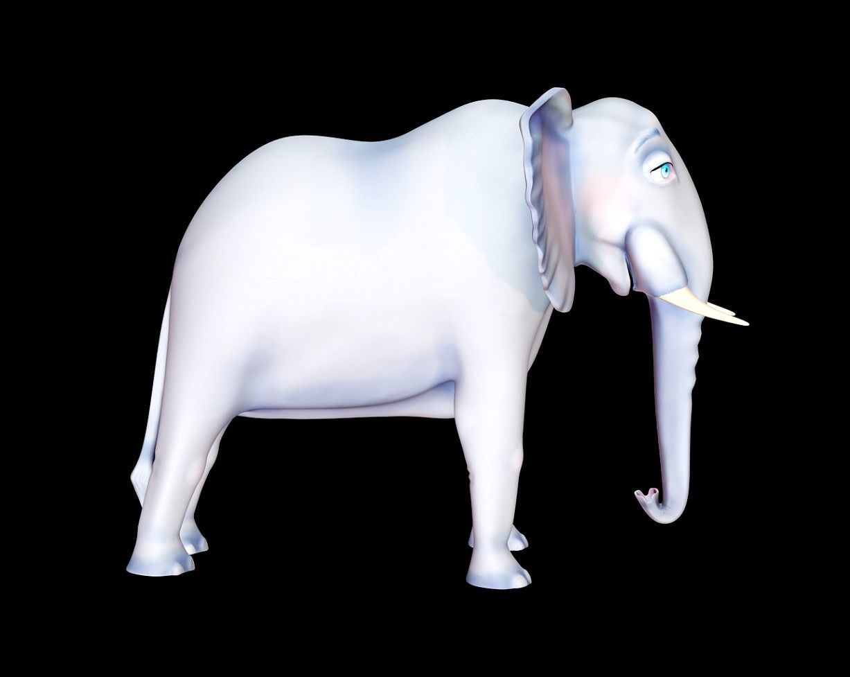 Nice and kind cartoon Elephant- Stylized model 3D model_10