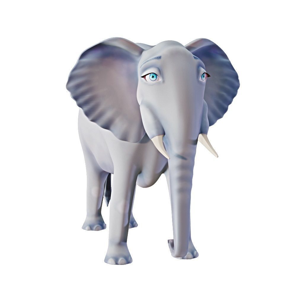 Nice and kind cartoon Elephant- Stylized model 3D model_3
