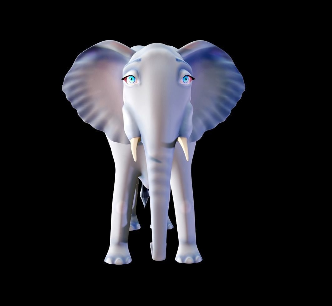 Nice and kind cartoon Elephant- Stylized model 3D model_2