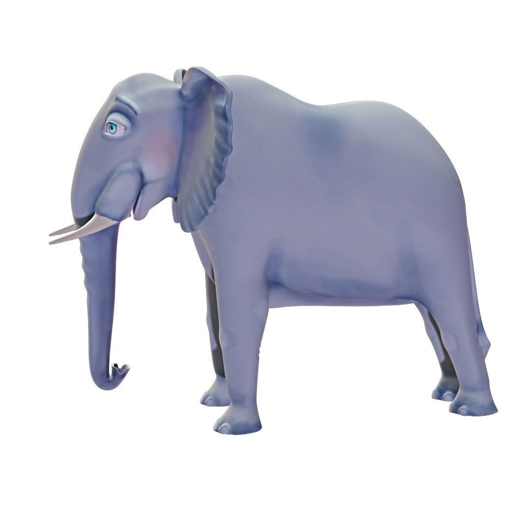Nice and kind cartoon Elephant- Stylized model 3D model_4