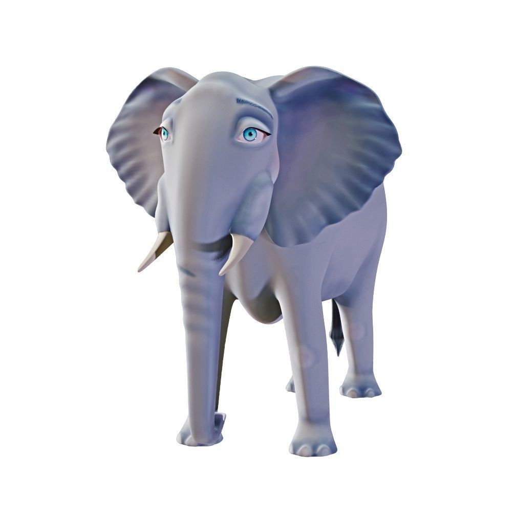 Nice and kind cartoon Elephant- Stylized model 3D model_5
