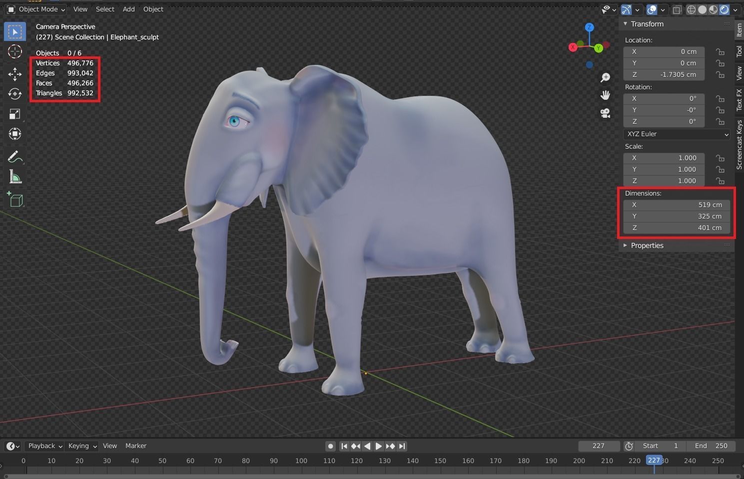 Nice and kind cartoon Elephant- Stylized model 3D model_15