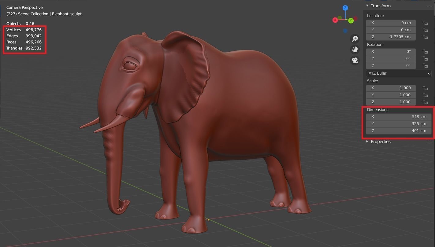 Nice and kind cartoon Elephant- Stylized model 3D model_16