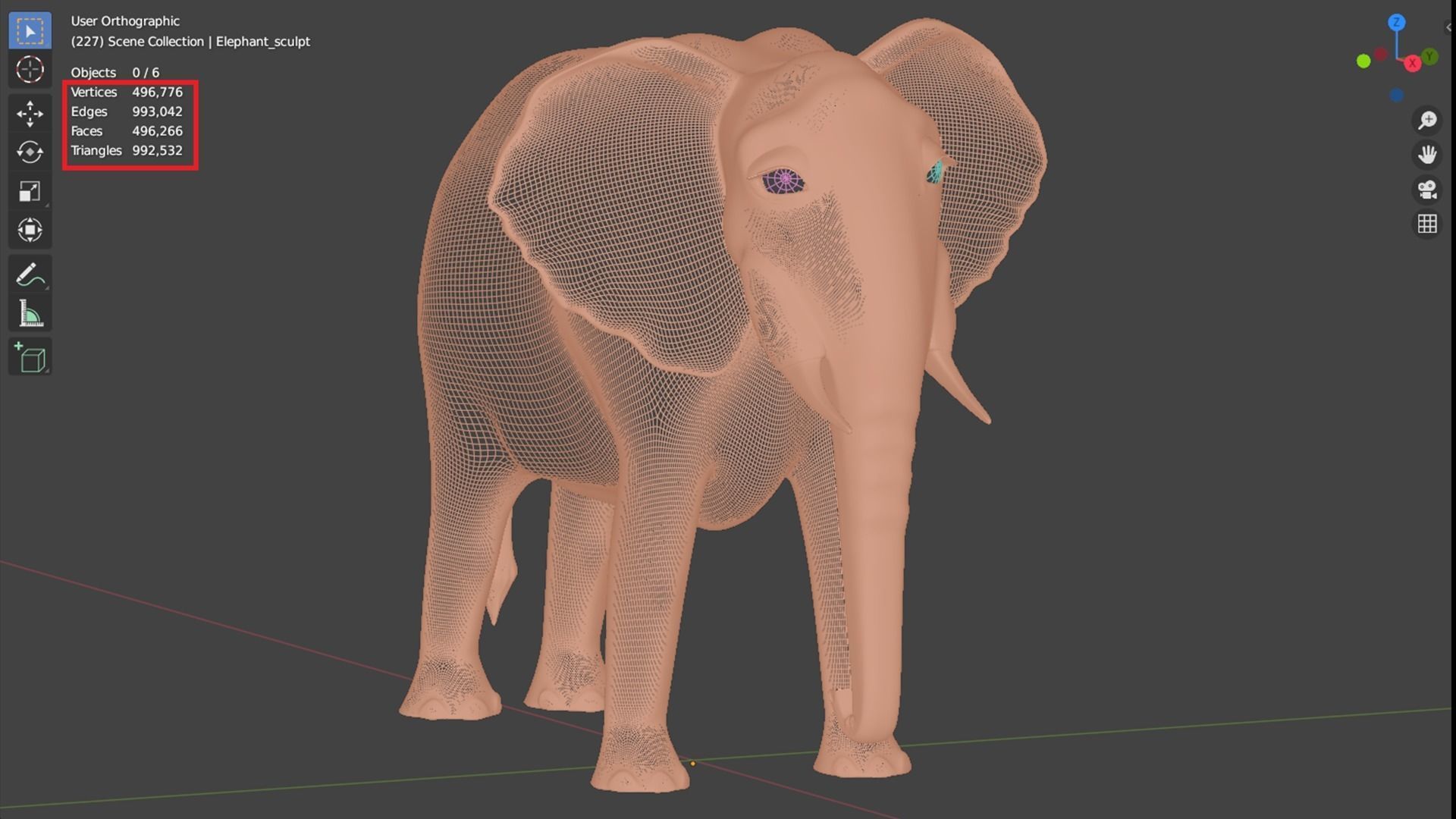Nice and kind cartoon Elephant- Stylized model 3D model_14