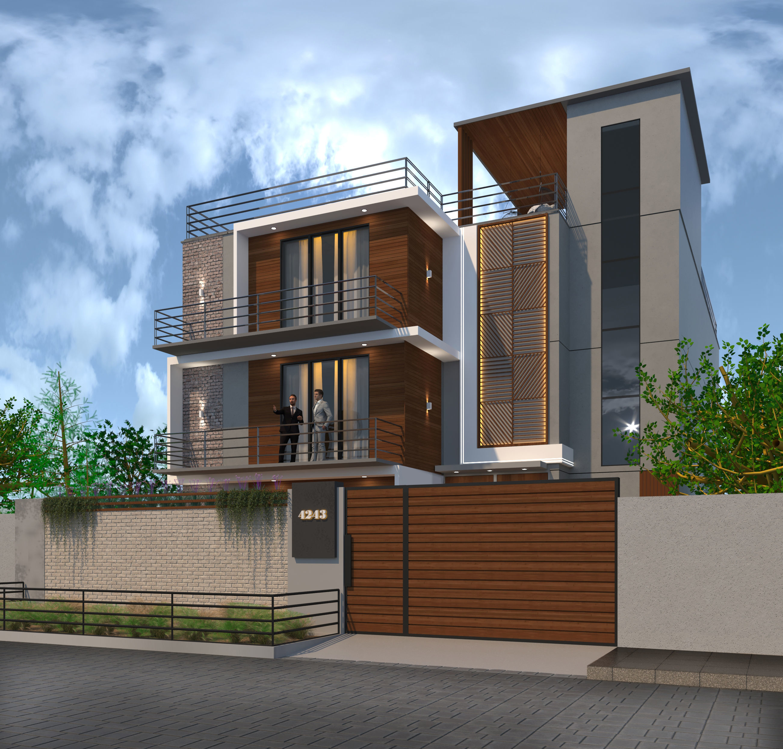 2 Storey House Design - exterior Only -Architectural 3D model