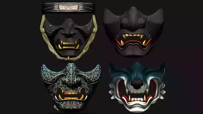 Ghost Of Tsushima  Masks  3D Model Collection