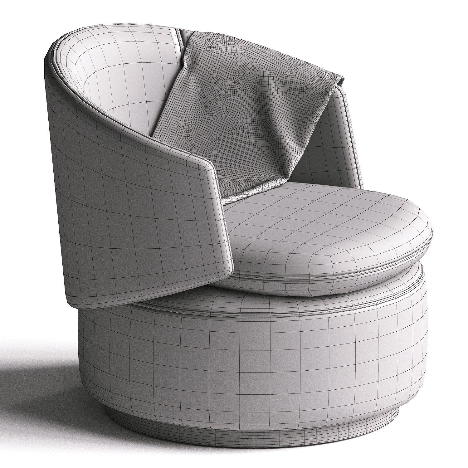 Crescent Swivel Chair 3D model_3