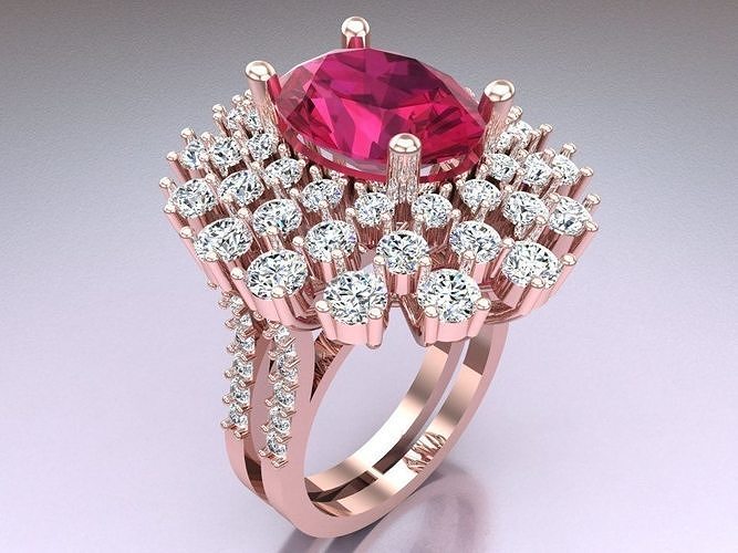 Gemstone rings - Oval stone ring - Diamond rings - N3517