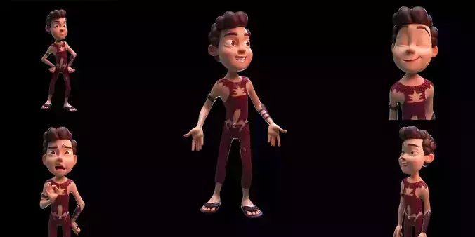 Rigged - Character Boy - James - Blender 3D