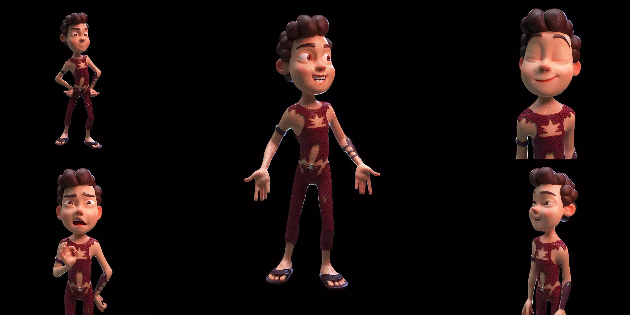 Rigged - Character Boy - James - Blender 3D 3D model