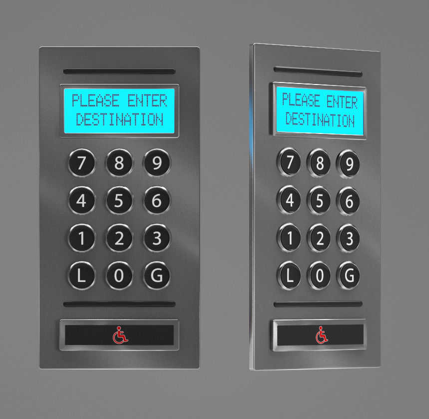 Elevator control panels Free 3D model_2
