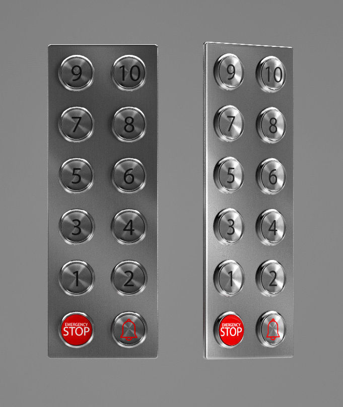 Elevator control panels Free 3D model_4