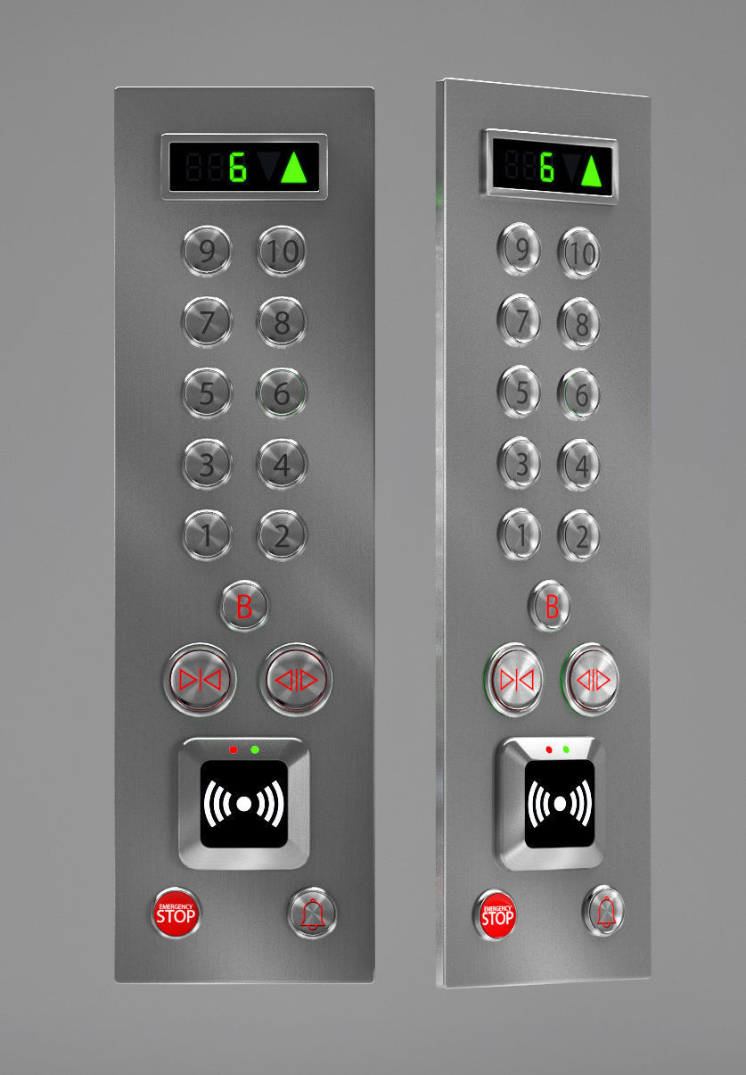 Elevator control panels Free 3D model_1