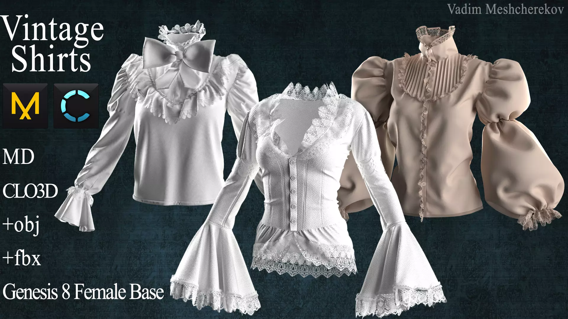 Vintage Shirts  3D model_0