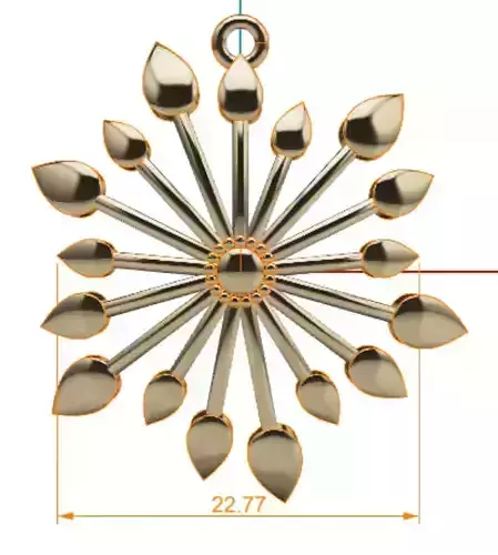 Leaf pendant good for Gold and Silver casting 3D print model