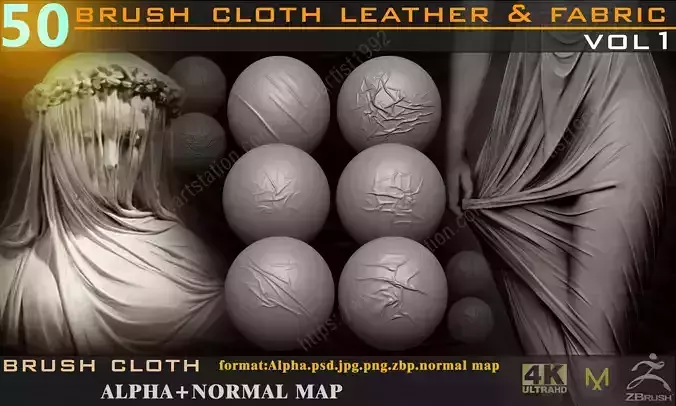 50 brush cloth leather  fabric vol 1 3D model