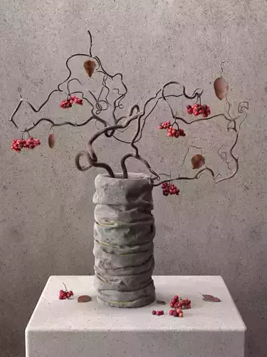 Vase with Rose Hip 3