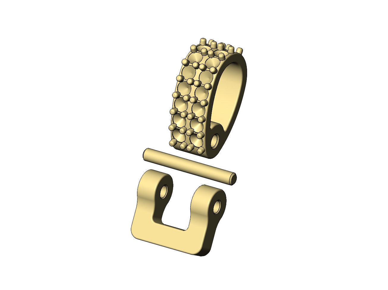 Diamond bail link for a 4mm chain size 3D print model_7