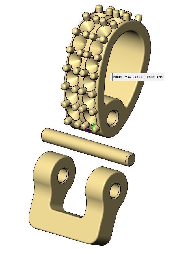 Diamond bail link for a 4mm chain size 3D print model_11