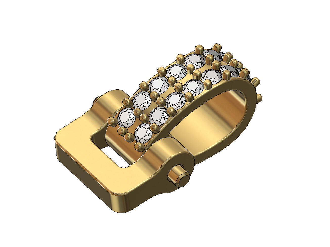 Diamond bail link for a 4mm chain size 3D print model_5