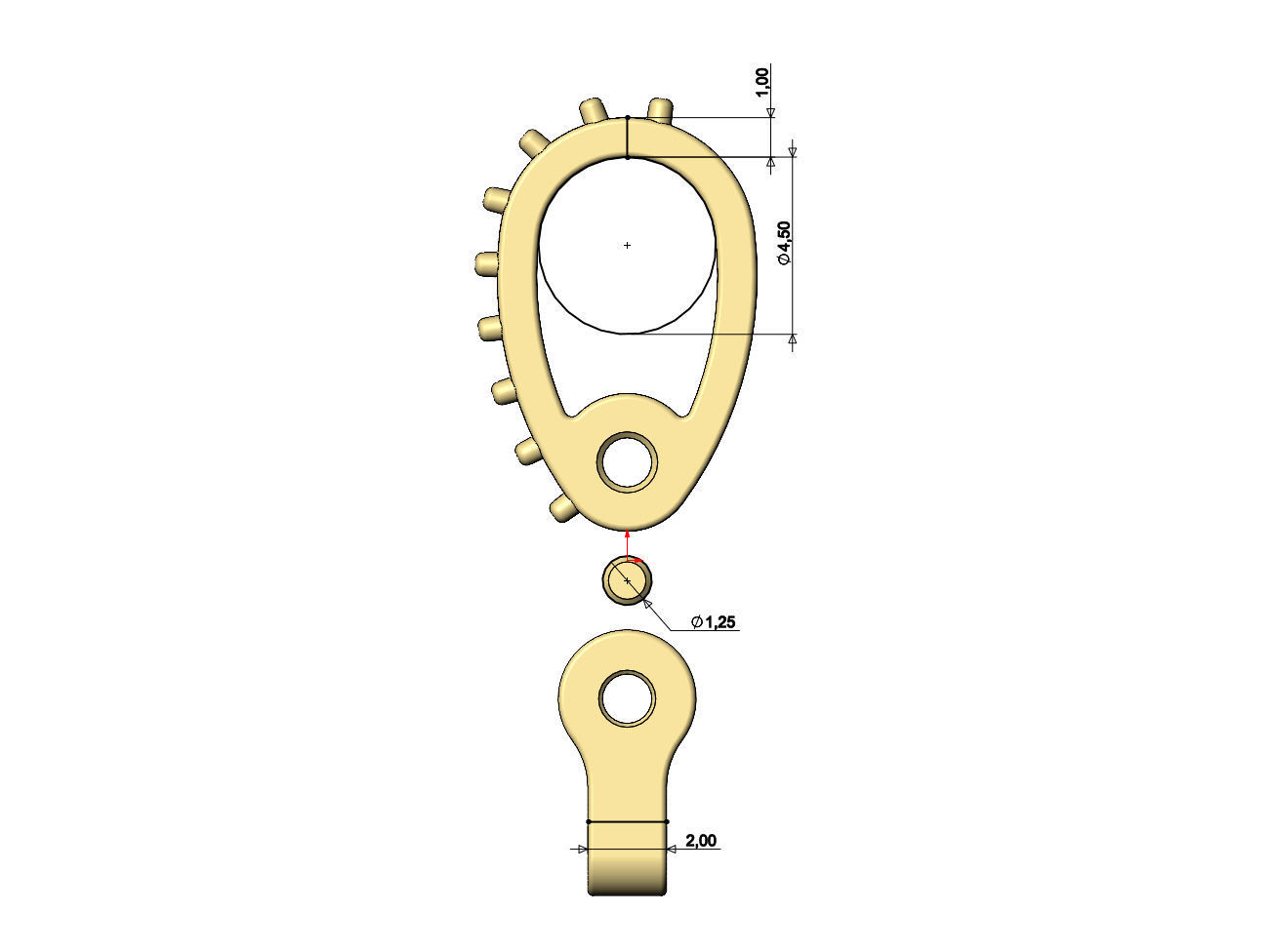 Diamond bail link for a 4mm chain size 3D print model_9
