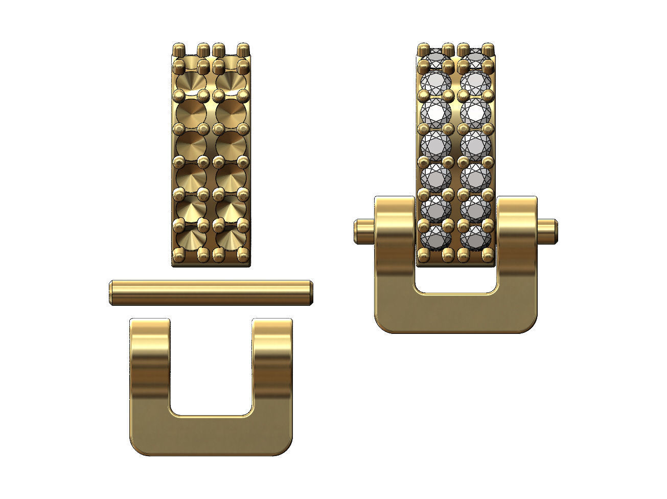 Diamond bail link for a 4mm chain size 3D print model_1