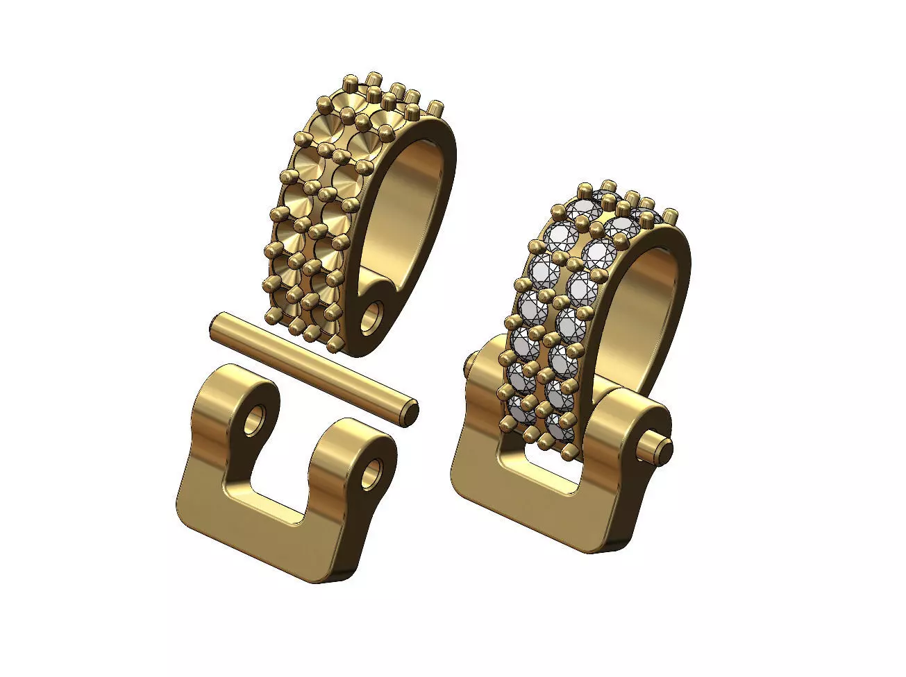 Diamond bail link for a 4mm chain size 3D print model_0