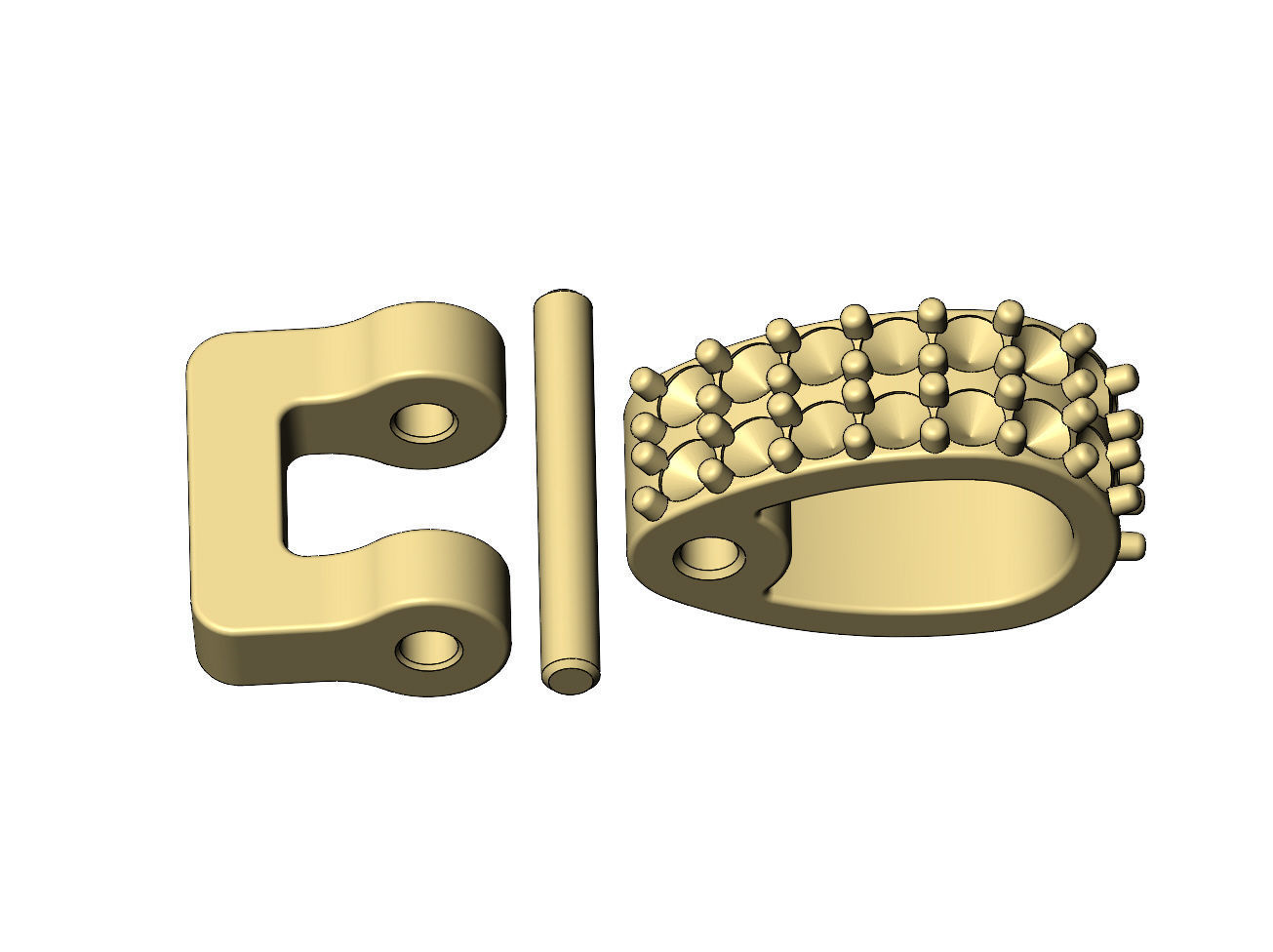 Diamond bail link for a 4mm chain size 3D print model_10