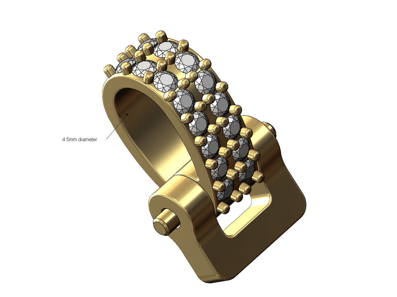 Diamond bail link for a 4mm chain size 3D print model_3