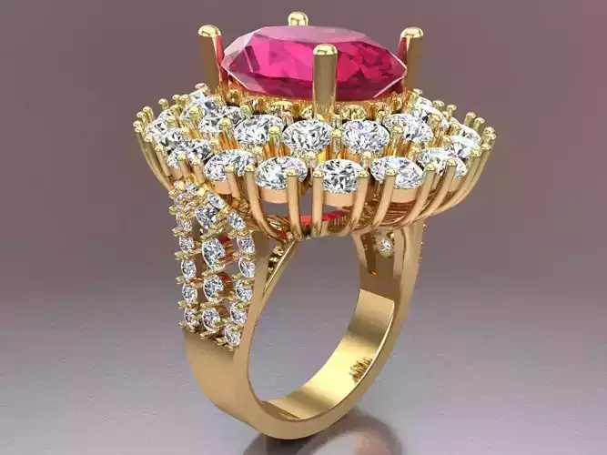 Gemstone rings - Oval stone ring - Diamond rings - N3687