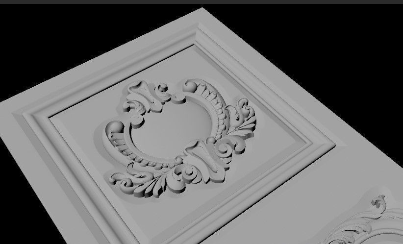 Central decor ornament for furniture 3D model_2