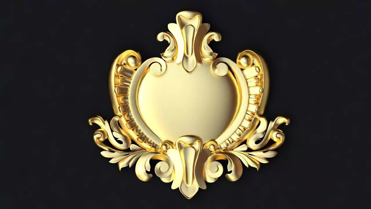 Central decor ornament for furniture 3D model_0