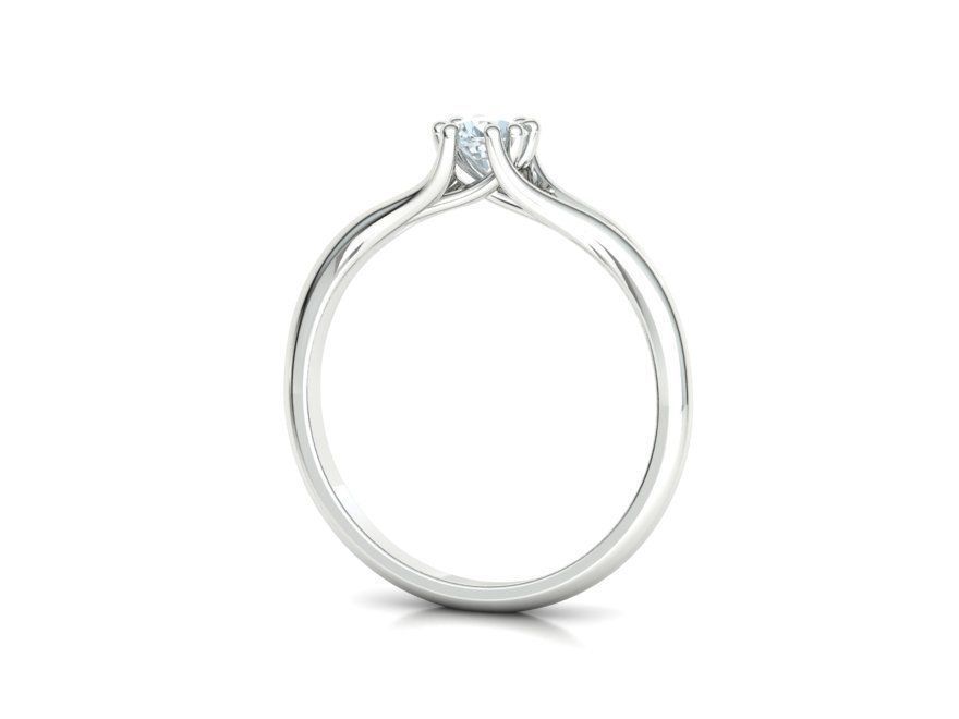 Solitaire Engagement Ring 4mm main Stone 3dmodel 3D print model_19