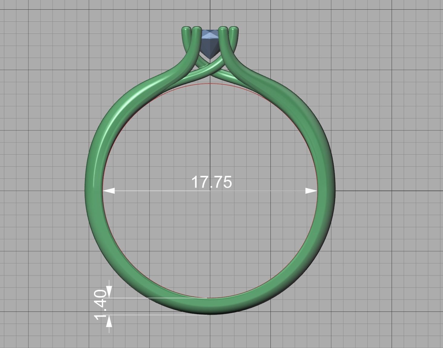 Solitaire Engagement Ring 4mm main Stone 3dmodel 3D print model_11