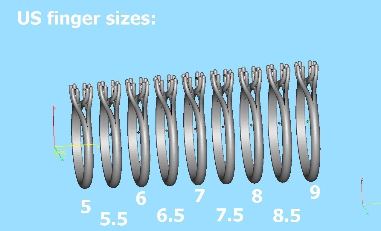 Solitaire Engagement Ring 4mm main Stone 3dmodel 3D print model_8