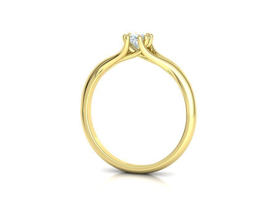 Solitaire Engagement Ring 4mm main Stone 3dmodel 3D print model_20
