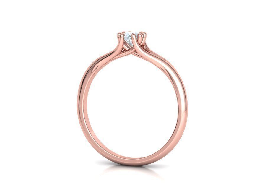 Solitaire Engagement Ring 4mm main Stone 3dmodel 3D print model_18