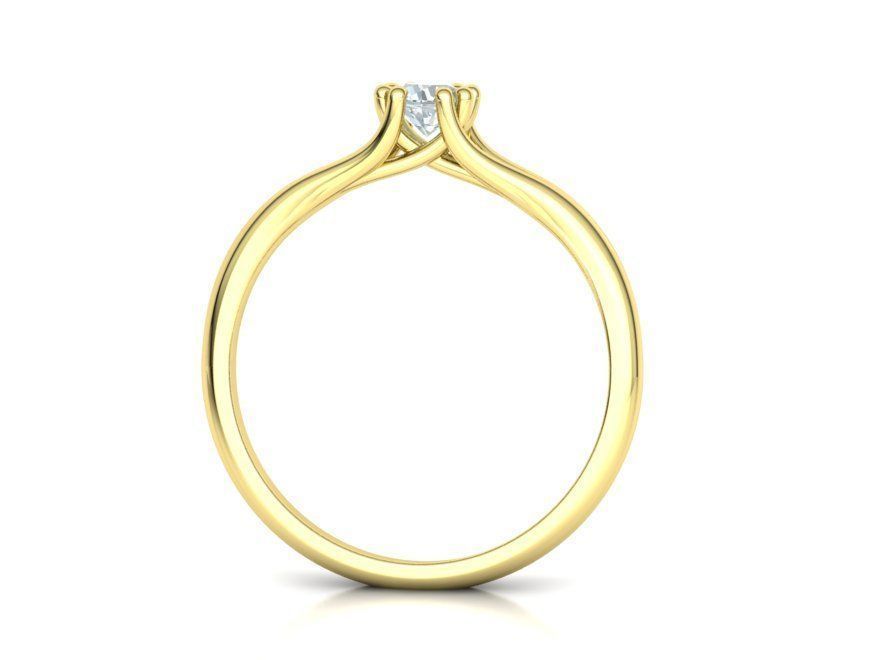Solitaire Engagement Ring 4mm main Stone 3dmodel 3D print model_32