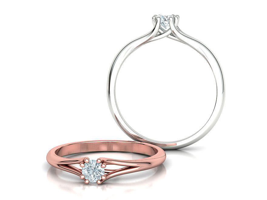 Solitaire Engagement Ring 4mm main Stone 3dmodel 3D print model_3