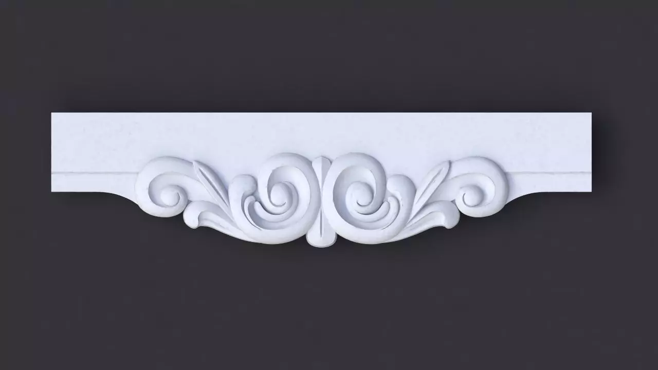 Central decor ornament for furniture 3D model_0