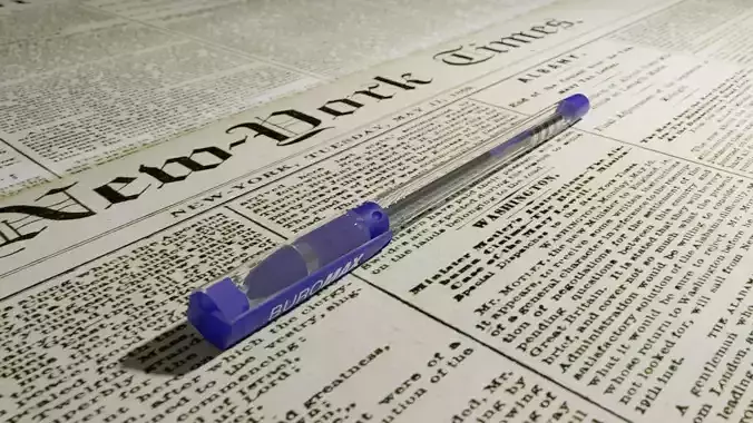 Ballpoint pen PBR Free 3D model