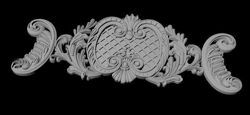 Central decor ornament for furniture 3D model_1