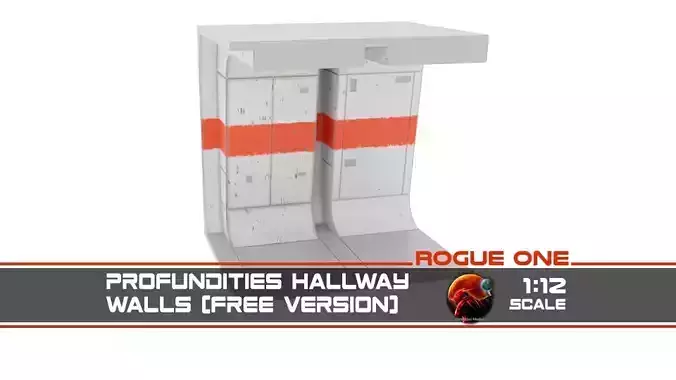 Rogue One - Profundities Hallway - Walls 1-12 scale Free 3D print model