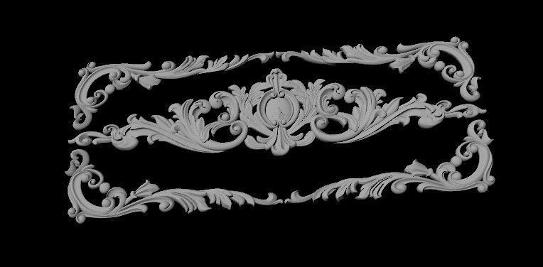 Central decor ornament for furniture 3D model_1