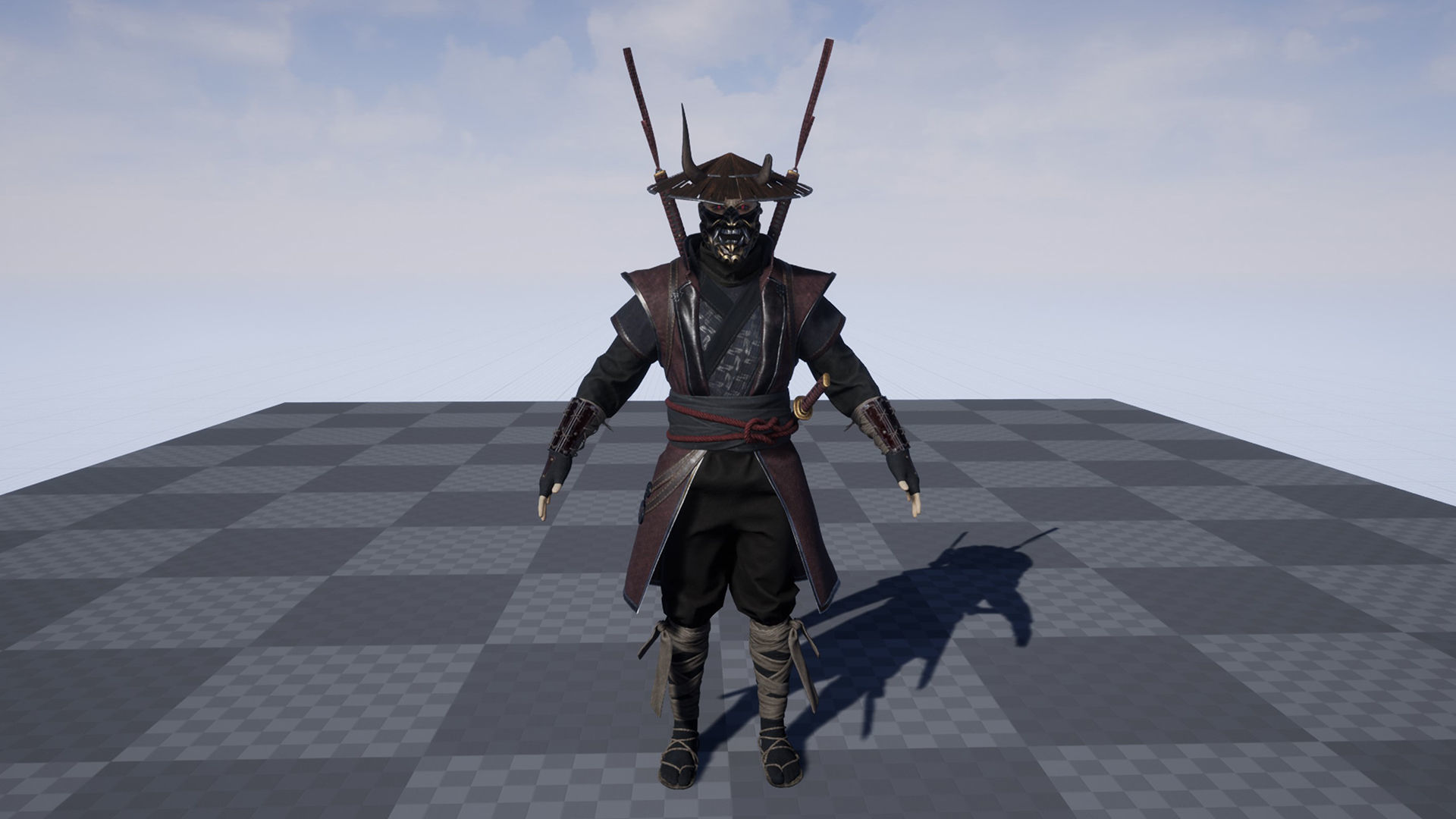 Fallen Samurai Low-poly 3D model_15