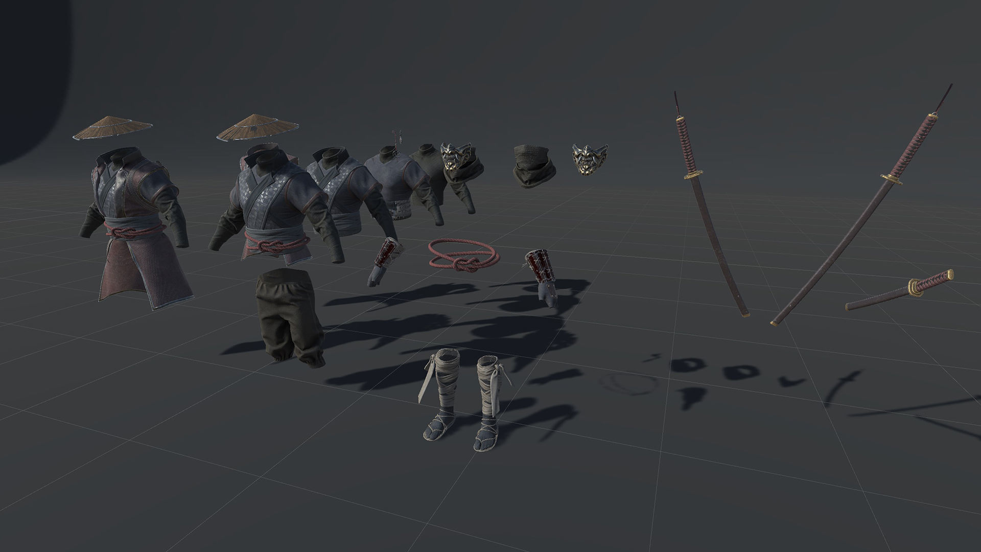 Fallen Samurai Low-poly 3D model_26