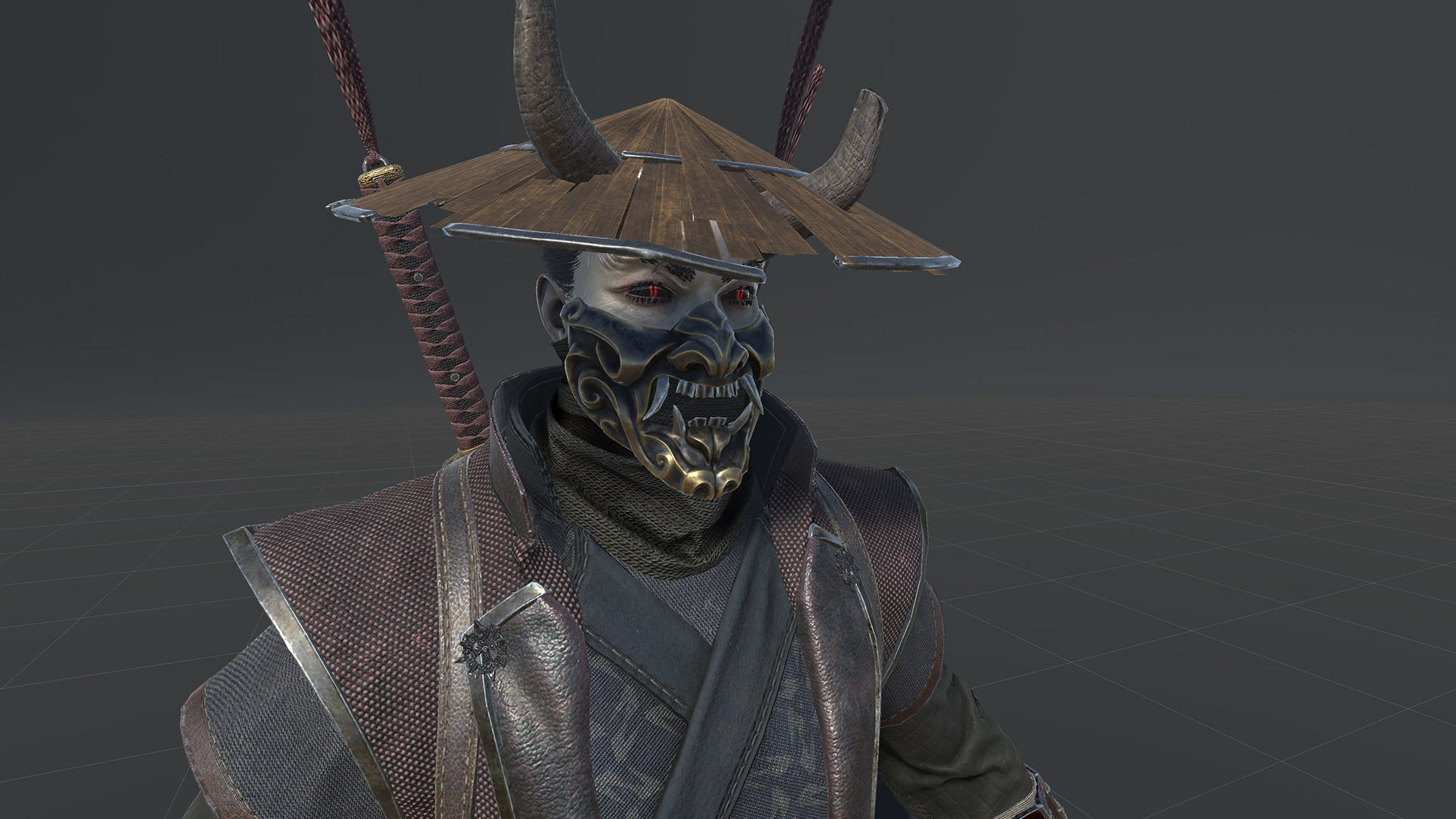 Fallen Samurai Low-poly 3D model_23