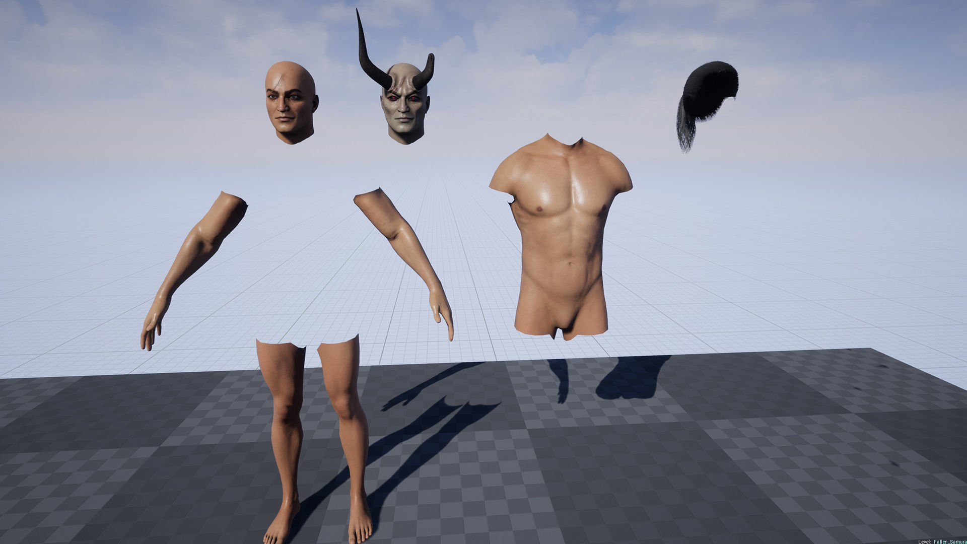Fallen Samurai Low-poly 3D model_18