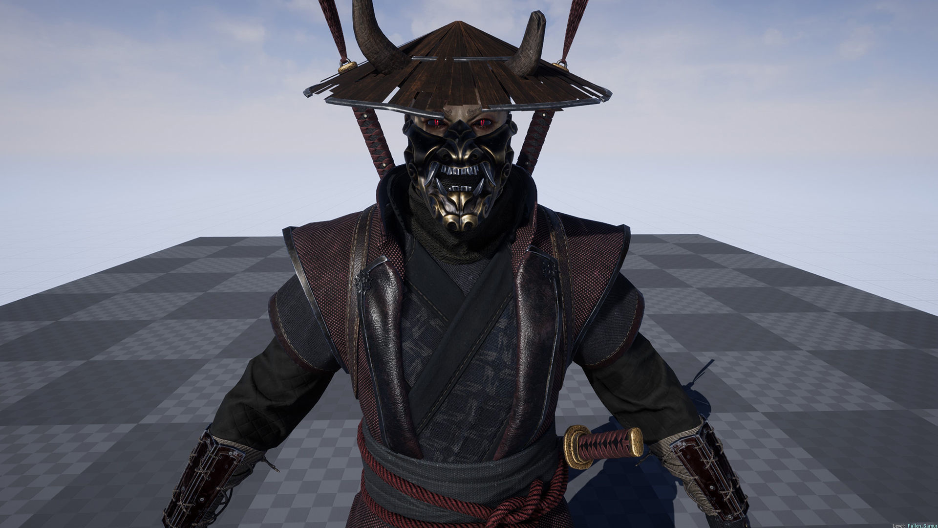 Fallen Samurai Low-poly 3D model_16