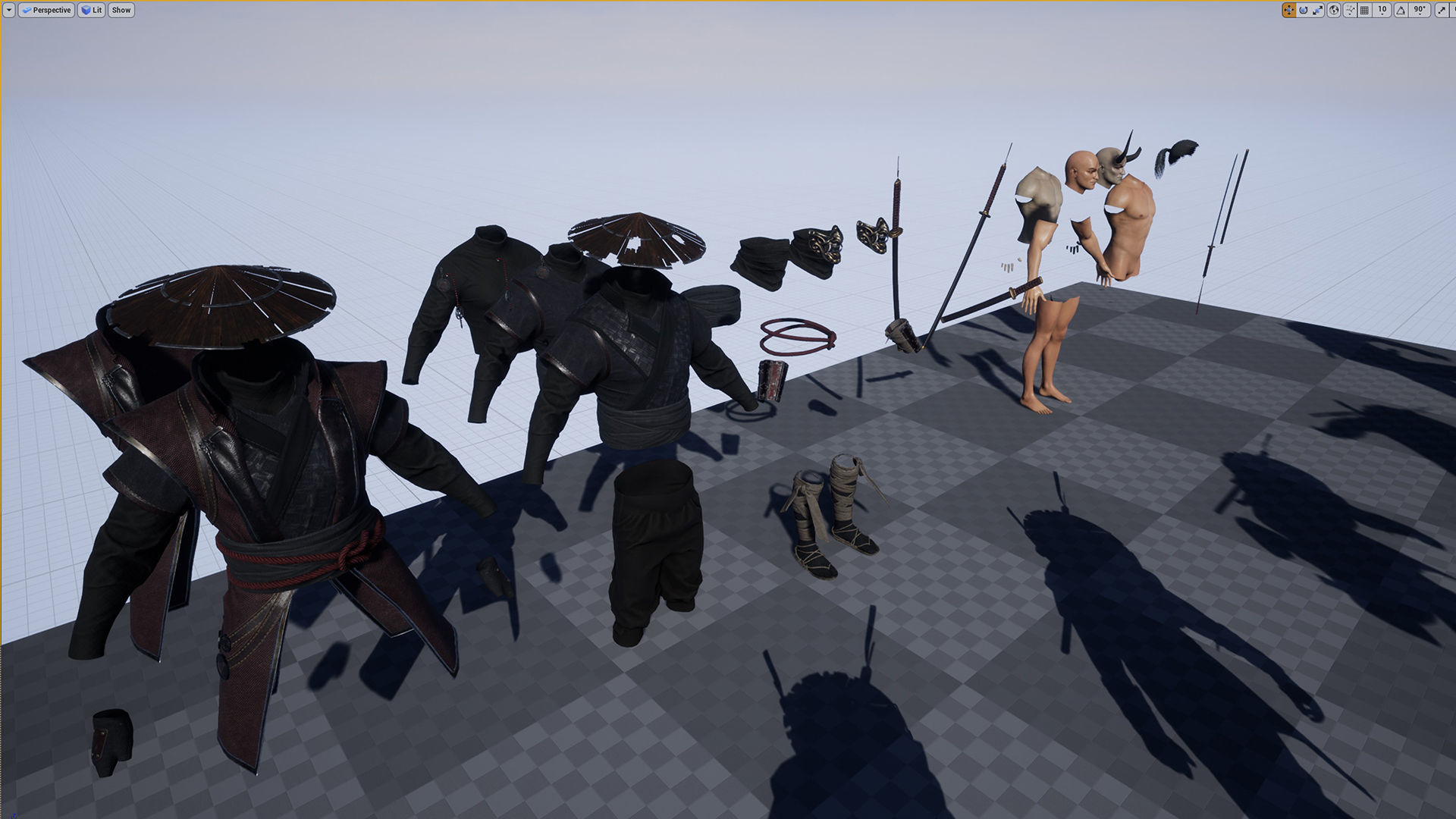 Fallen Samurai Low-poly 3D model_17